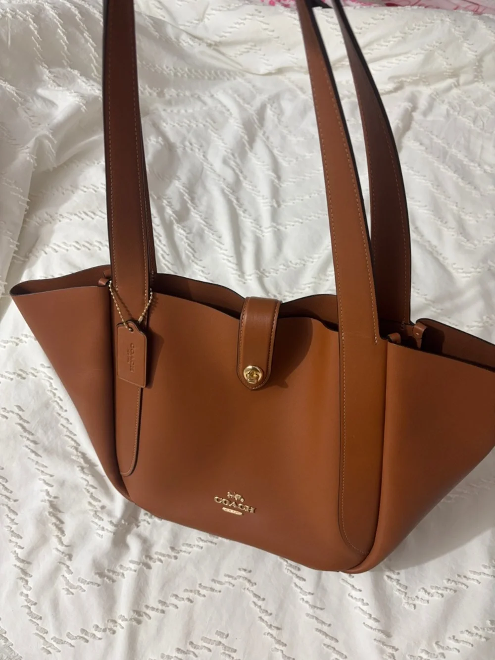 Coach Hadley Turnlock Tote cognac